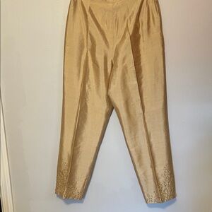 SilkLand Champagne Silk Trousers